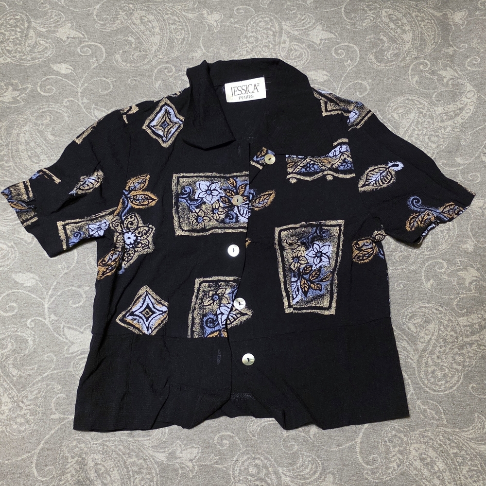 Vintage Jessica Patterned Shirt (Fits Like XS/S)